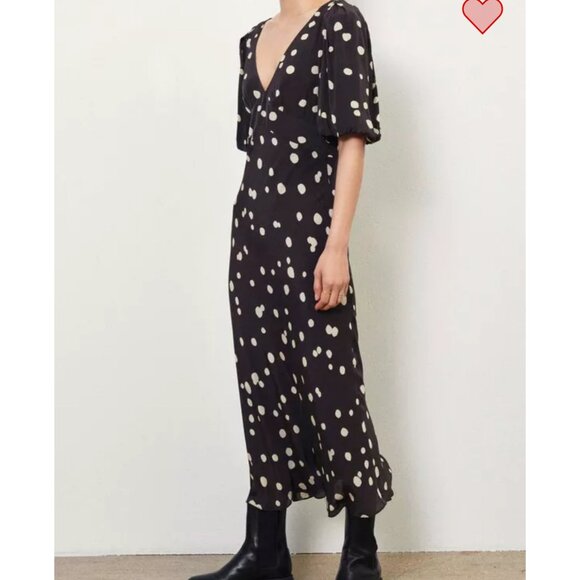NWT ba&sh Delize Polka Dot Midi Dress - Picture 4 of 14